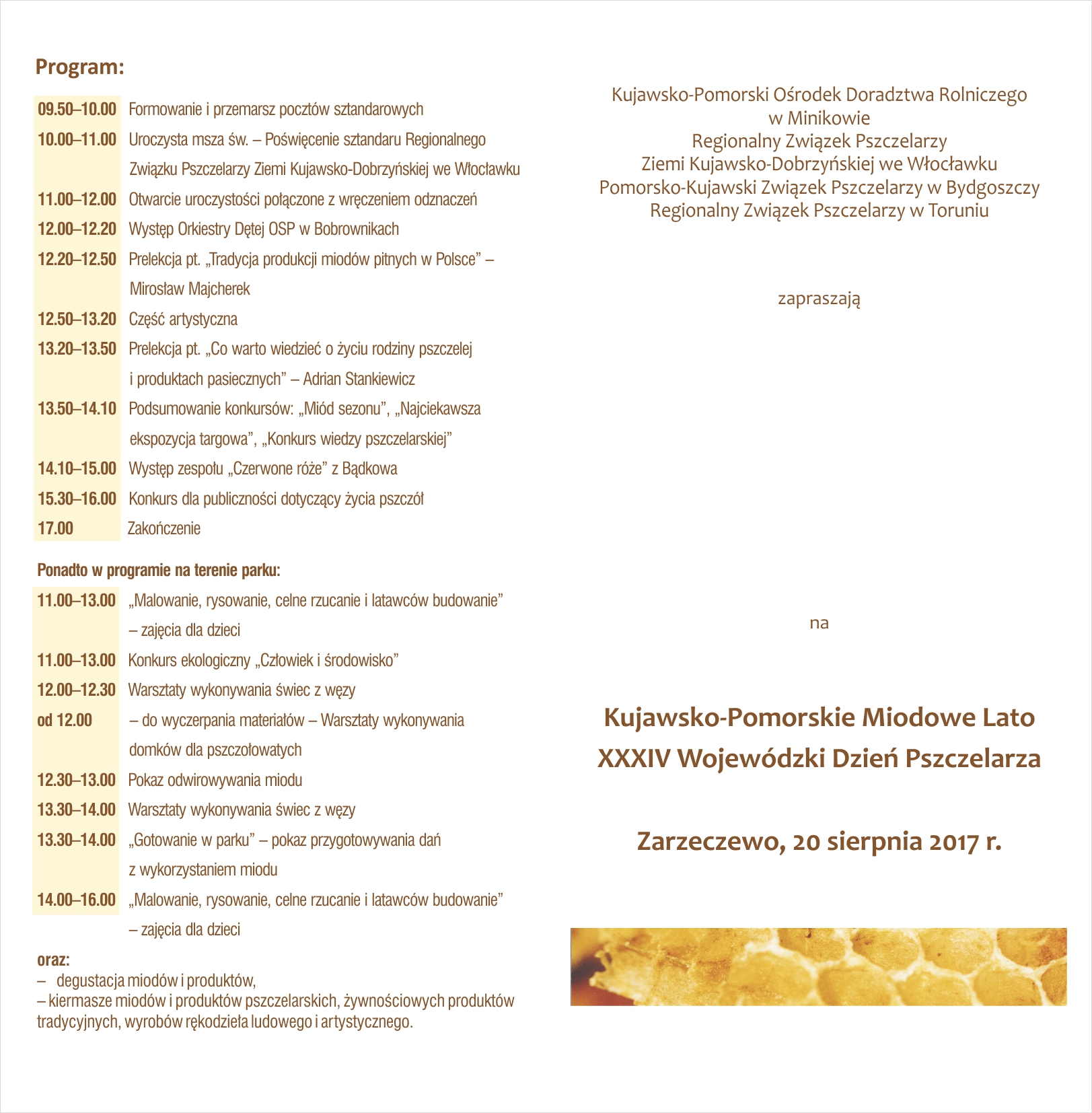 zaproszenie miodowe lato 2017 b 8a826